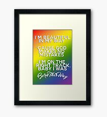 Lady Gaga Born This Way Lyrics - LGBT+ Framed Print