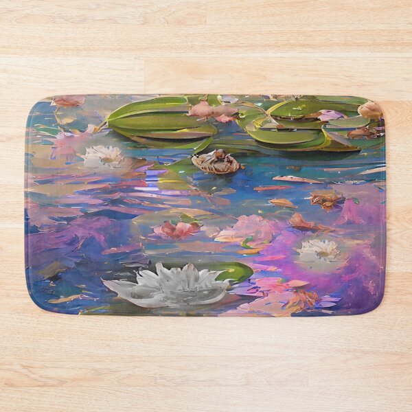 Item preview, The White Lotus - Impressionism Water Lilies painting - Yoga - Abstract Art - White Lotus designed and sold by CattlettArt.