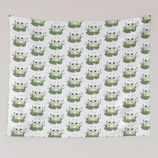 Item preview, Cute cartoon frog sitting on a lily pad looking at the files  designed and sold by Yarafantasyart.
