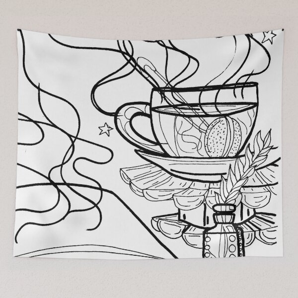 Item preview, tea and a spell book designed and sold by Niina  Niskanen.