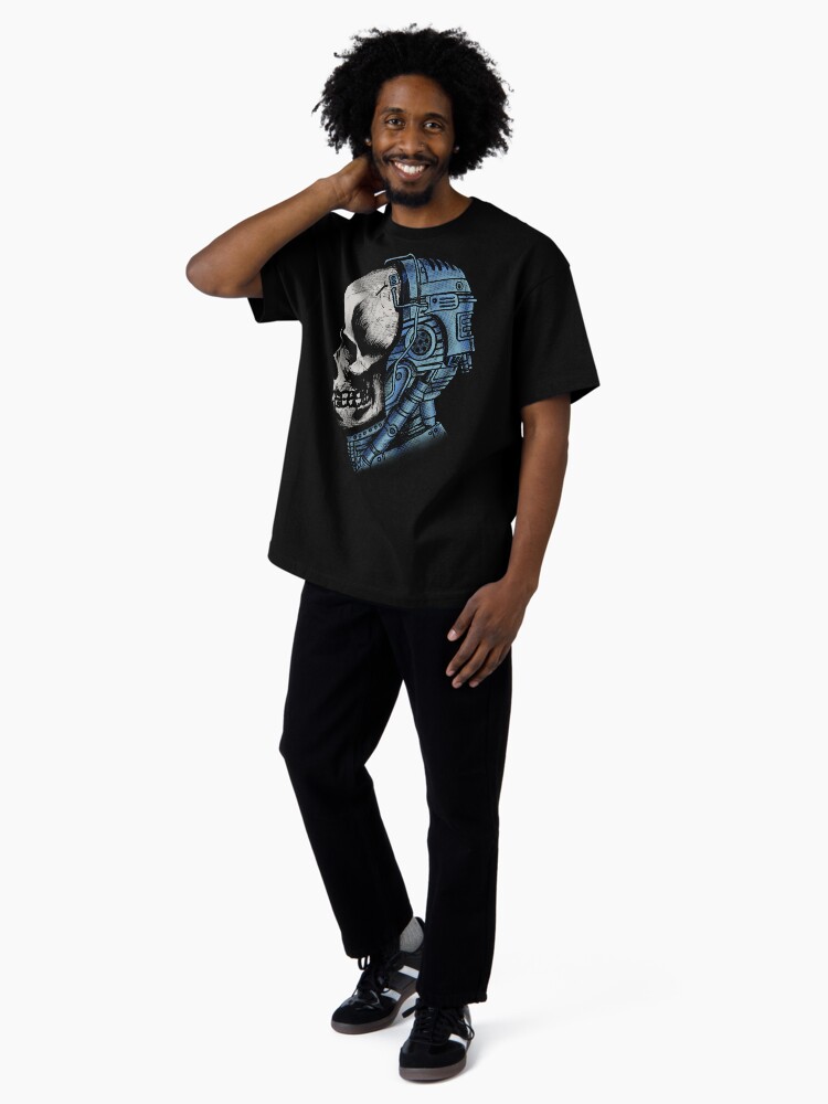 Thumbnail 4 of 7, Oversized T-Shirt, Roboskull designed and sold by TheRandomFactor.