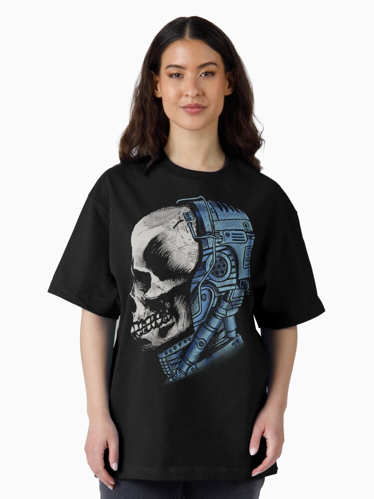 Thumbnail 2 of 7, Oversized T-Shirt, Roboskull designed and sold by TheRandomFactor.