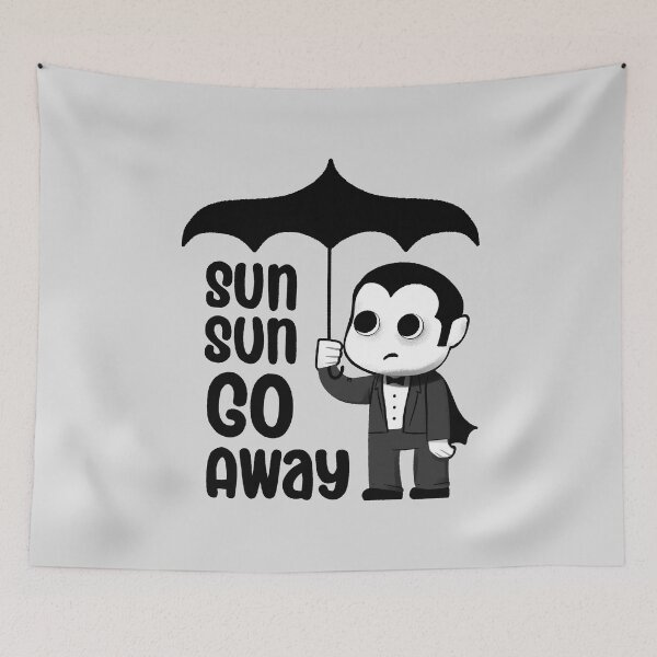Item preview, Funny Goth Summer - Sun Sun Go Away Cute Vampire  designed and sold by abowersock.