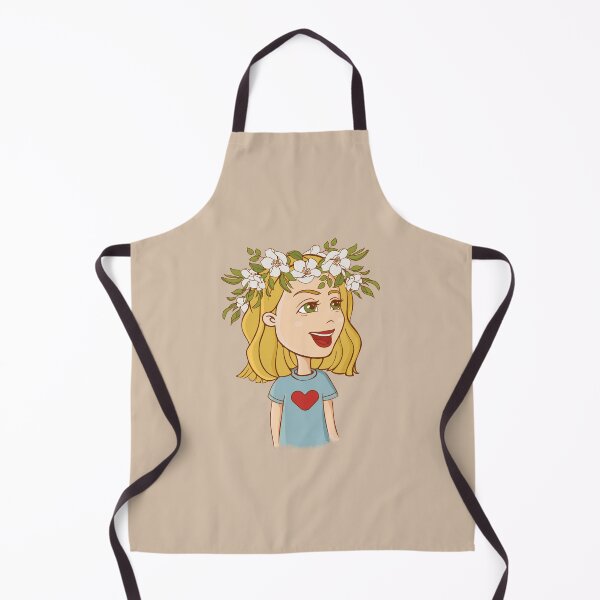 Item preview, Cute cartoon smiling girl with flower wreath on her head. designed and sold by 4lowpoly.