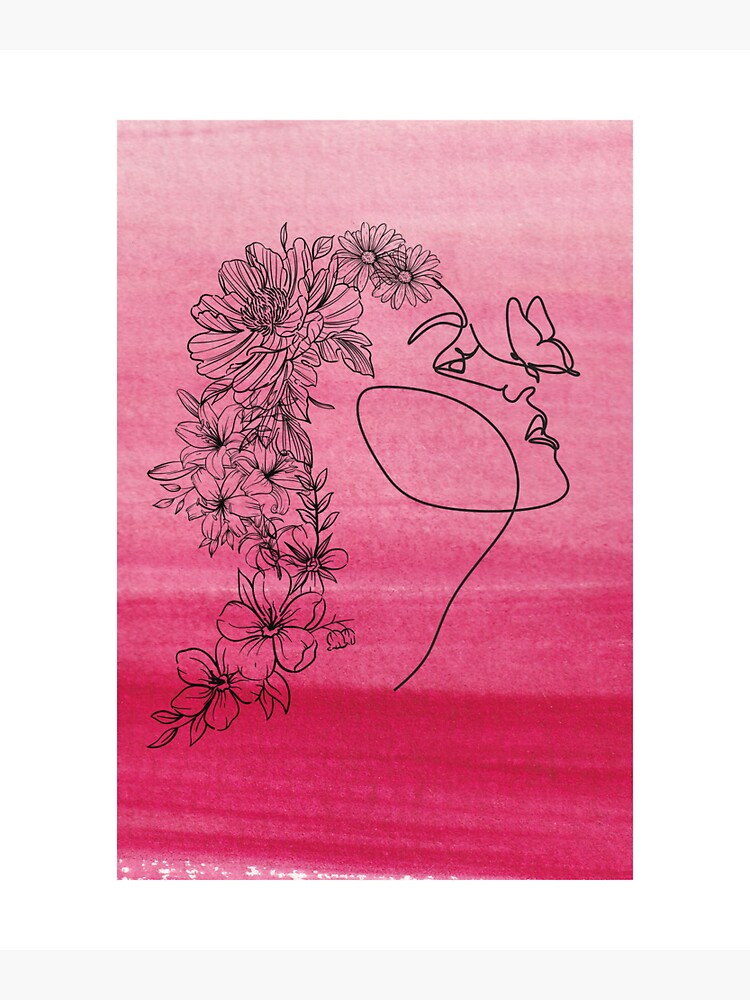 "Line art flower girl" Sticker for Sale by THariBartwork Redbubble