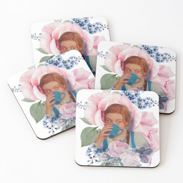 Item preview, Floral "Sips Coffee" Nancy- Nancy Drew designed and sold by TheGreenReader.