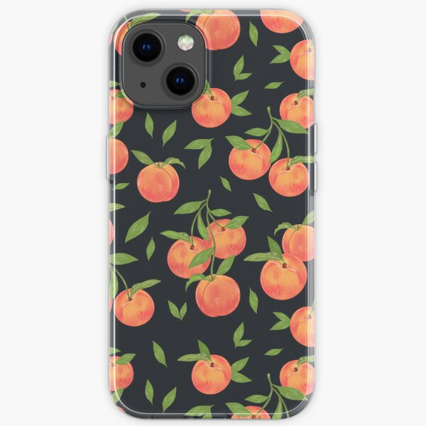 Peach Pattern Illustration iPhone Soft Case