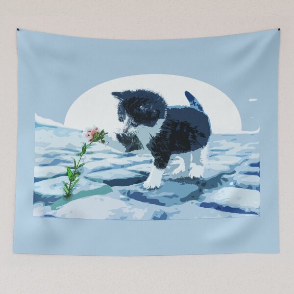 Item preview, Kitten touches Flower designed and sold by JoanNinjaHen.