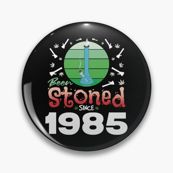 Artikelvorschau, Seit 1985 bekifft (Grüner Retro-Vintage-Sonnenuntergang mit Bong) entworfen und verkauft von YomeHayin.