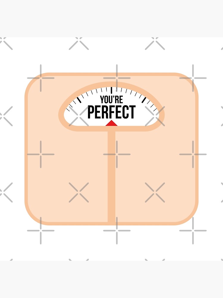 You're Perfect! Weight Scale (Red Pink) Greeting Card for Sale by