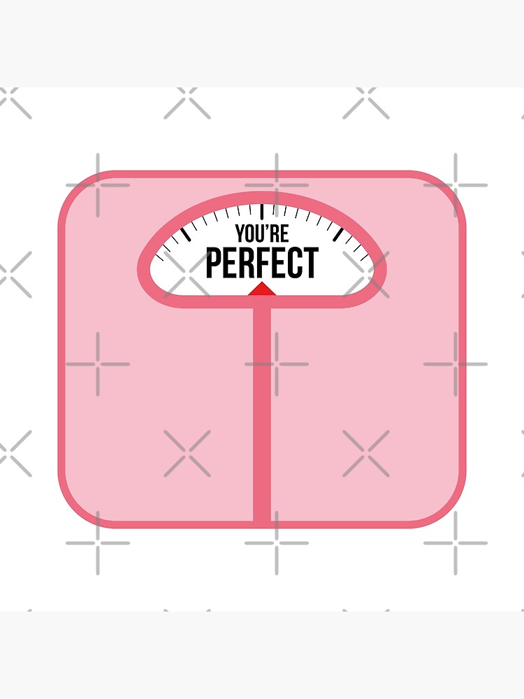 You're Perfect! Weight Scale (Red Pink) Greeting Card for Sale by