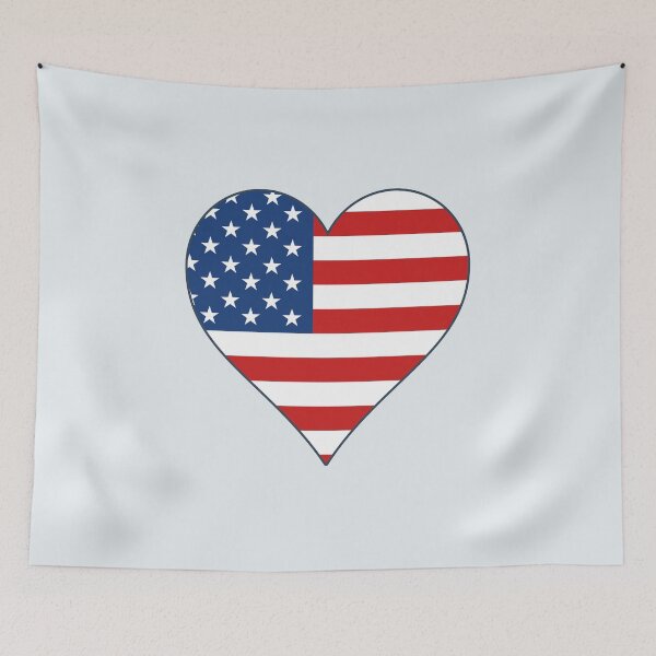 Item preview, Flag of USA in the heart designed and sold by Pavnud.