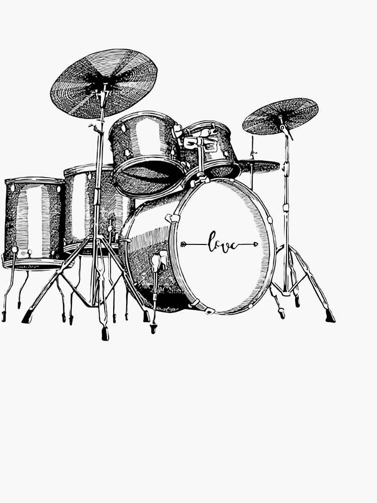 "drum set" Sticker by KrisDen Redbubble