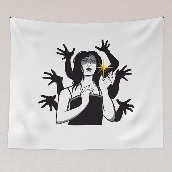 Item preview, Mystical witch conjuring up a star designed and sold by ReneMM.