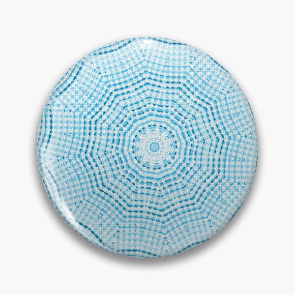 Item preview, Checkered pixelated kaleidoscope of spiral -blue version designed and sold by LittleCountess.