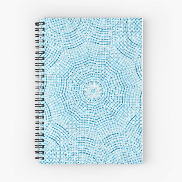Aperçu de l'œuvre Kaléidoscope pixélisé à carreaux de spirale - version bleue créée et vendue par LittleCountess.