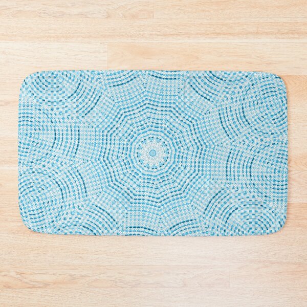 Item preview, Checkered pixelated kaleidoscope of spiral -blue version designed and sold by LittleCountess.