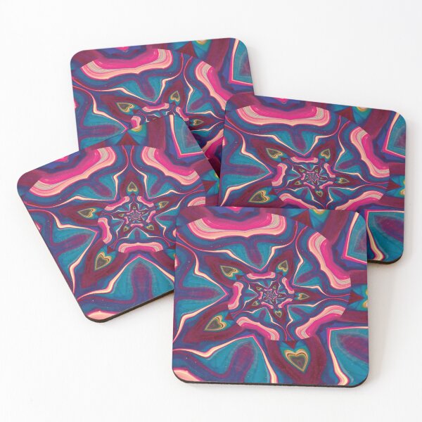 Item preview, Bubble Gum Pink And Blue Psychedelic Heart Spiral | StokedUpArt  designed and sold by StokedUpArt.