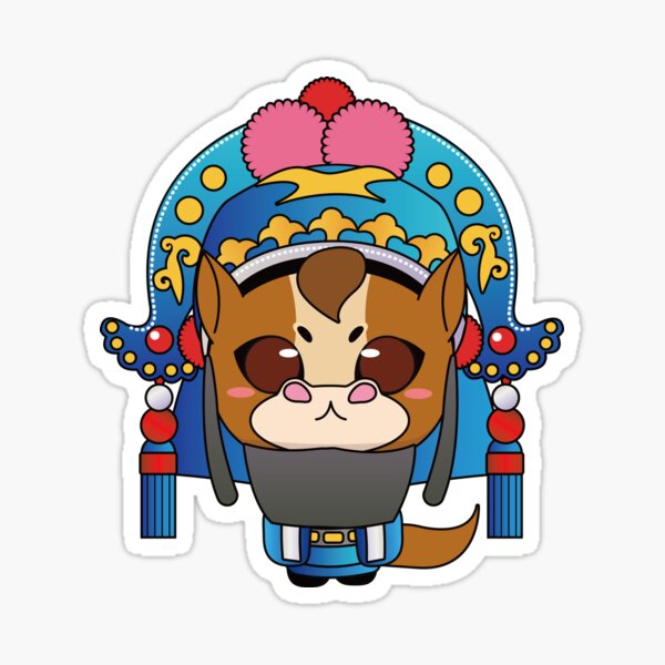 Chinese Zodiac Horse illustrated Chinese Beijing Opera Style Sticker