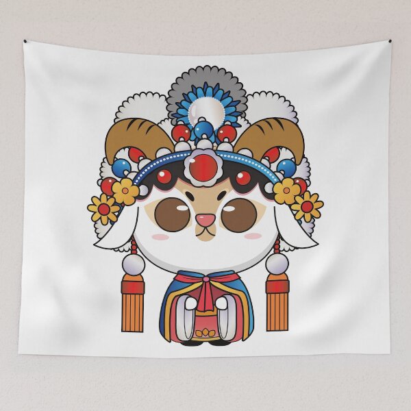 Item preview, Chinese Zodiac Goat illustrated Chinese Beijing Opera Style designed and sold by xdashu.