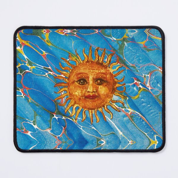 Item preview, SUN IN BLUE MARBLING WITH RED  YELLOW GREEN SHADES  designed and sold by BulganLumini.