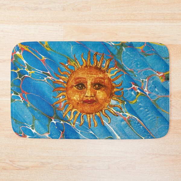 Item preview, SUN IN BLUE MARBLING WITH RED  YELLOW GREEN SHADES  designed and sold by BulganLumini.