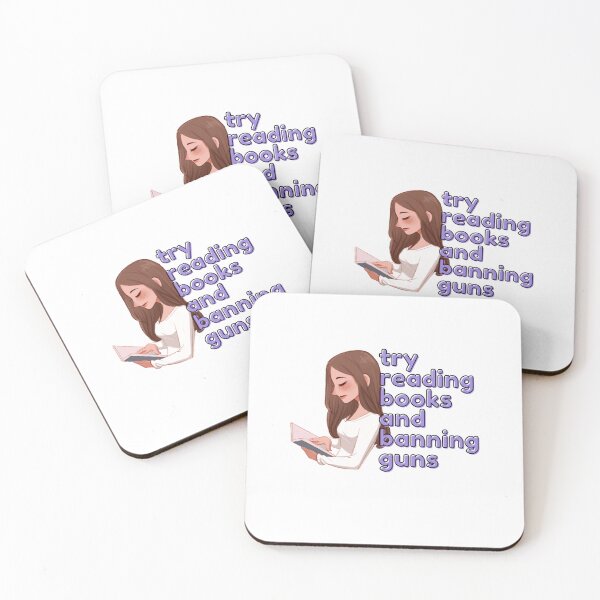 Item preview, try reading books ban guns | try reading books and banning guns | just a girl reading designed and sold by wear4gamers.