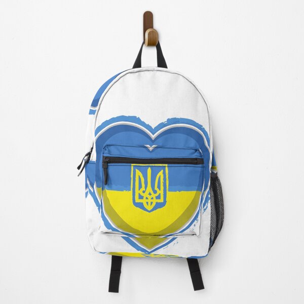 Item preview, Heart shaped Ukranie trident flag designed and sold by Sarashelle.