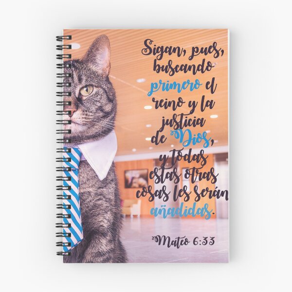 Item preview, Uniformed cat with biblical text Matthew 6:33 designed and sold by regalos-co.