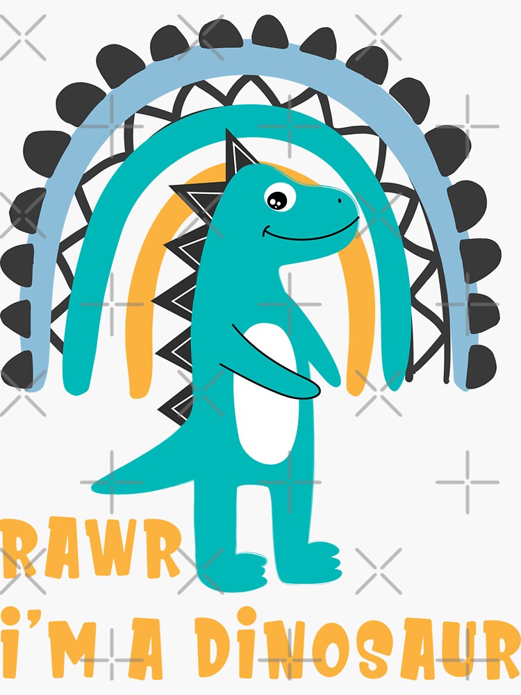 im-a-dinosaur-rawr-turquoise-dinosaur-colorful-rainbow-sticker