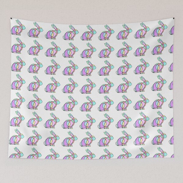 Item preview, Rainbow stained glass rabbit designed and sold by WatershipBound.