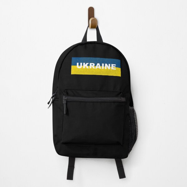Item preview, UKRAINE - White text on Ukrainian Flag designed and sold by MountMercantile.