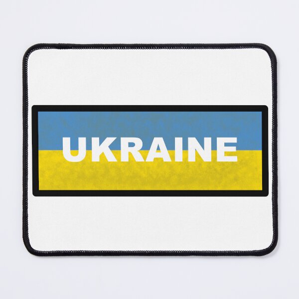 Item preview, UKRAINE - White text on Ukrainian Flag designed and sold by MountMercantile.