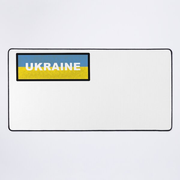 Item preview, UKRAINE - White text on Ukrainian Flag designed and sold by MountMercantile.