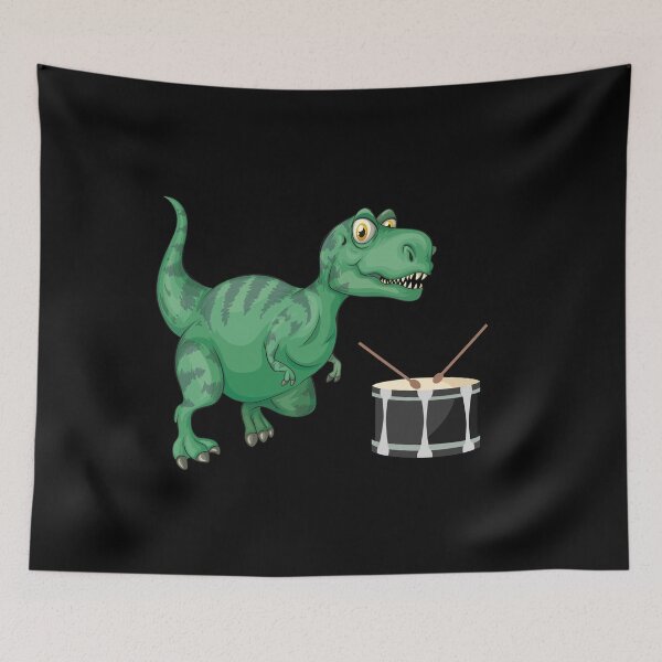 Item preview, Dinosaur Playing Drum ,Funny Good Dinosaur Drum Lovers Green Design designed and sold by pedrored369.