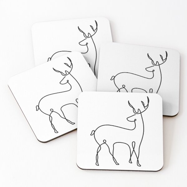 Item preview, Deer Buck Minimalist Single Line Art designed and sold by artdesignforyou.