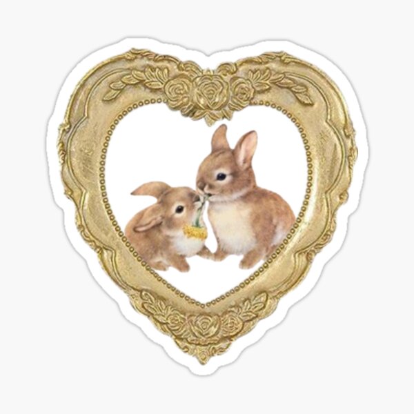 Item preview, heart with bunnies designed and sold by Mademoiselle Saint.