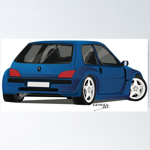 POSTER VINTAGE RALLY PEUGEOT 306 MAXI 106 CUP 80x53