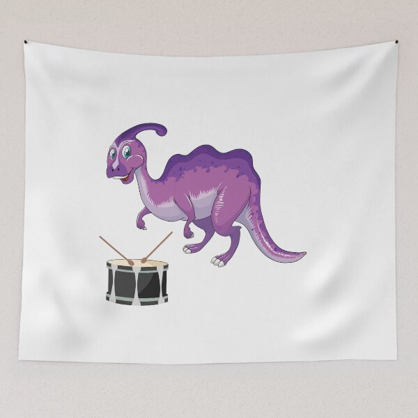 Item preview, Dinosaur Playing Drum ,Funny Good Purple Dinosaur Drum Lovers Art designed and sold by pedrored369.