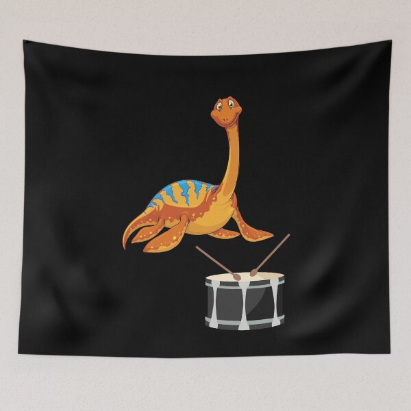 Item preview, Dinosaur Playing Drum ,Funny Good Dinosaur Drum Lovers Cute Orange Design designed and sold by pedrored369.