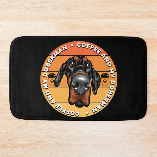 Item preview, Pug lover- coffee and my Doberman sunset retro artistic design style 3 designed and sold by SamRVstore.