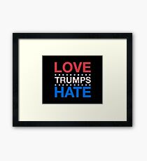 Love Trumps Hate - LoveTrumpsHate - #LoveTrumpsHate - Red White Blue Framed Print