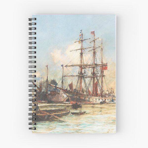 Item preview, Steam and Sail in Greenwich Reach - Charles Edward Dixon (1909) designed and sold by CartoClassics.