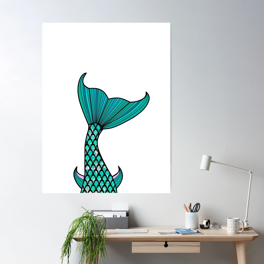 Ocean Mermaid Tail Sticker for Sale by Sartoris ART