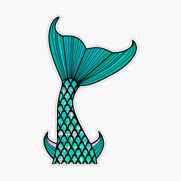 Ocean Mermaid Tail Sticker for Sale by Sartoris ART