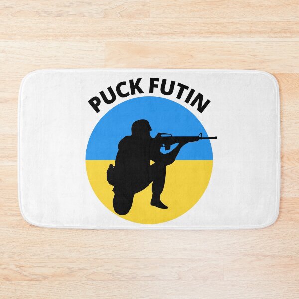 Item preview, puck futin ukraine flag and military warrior puck futin blue yellow black designed and sold by Tshirtk.