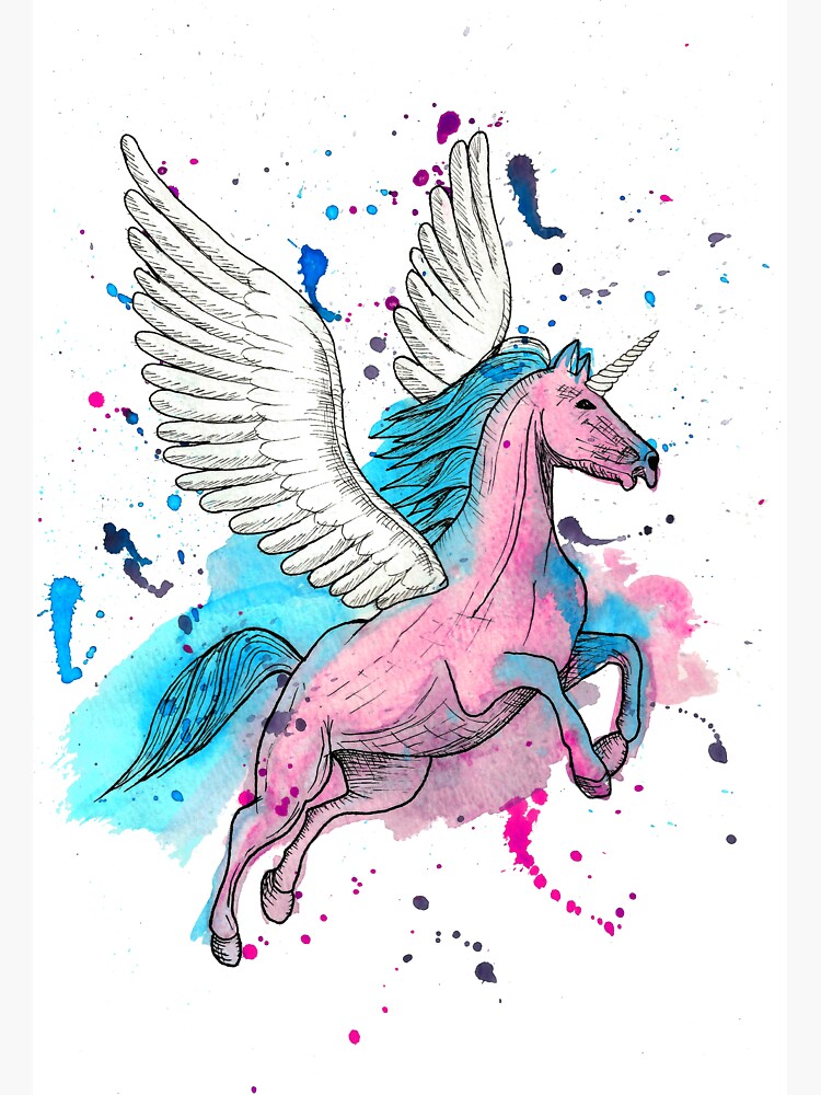 Watercolour Unicorn 1 by LPDesignsAndArt
