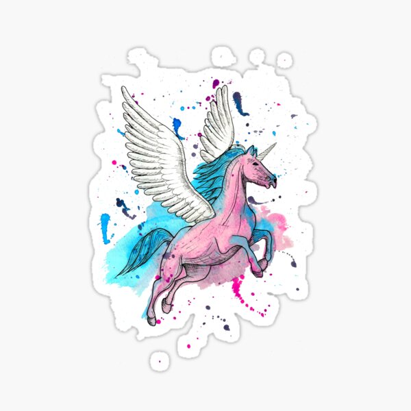 Watercolour Unicorn 1 Sticker