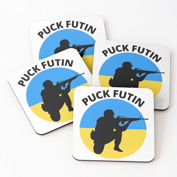 Item preview, puck futin ukraine flag and military warrior puck futin blue yellow black designed and sold by Tshirtk.