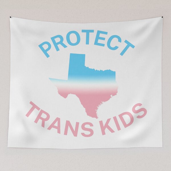 Item preview, Protect Trans Kids Texas - Transgender Flag - Protect Transgender Children - Curved Design designed and sold by SayWhatYouFeel.